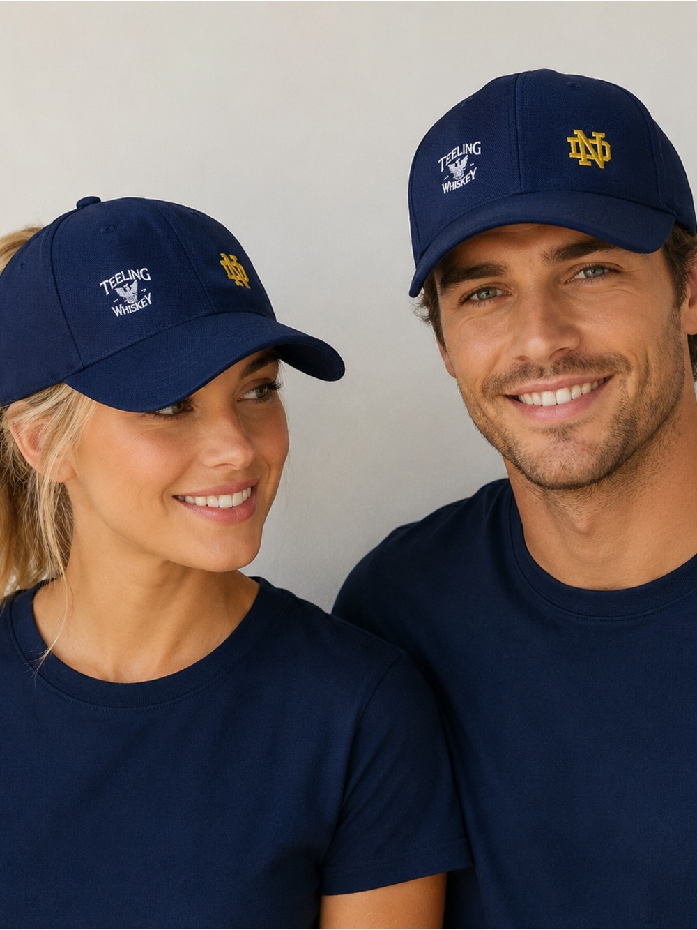NEW UNISEX Navy Blue and Gold Notre Dame  Embroidered Logo Baseball Cap